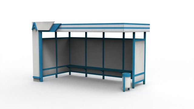 bus stop Model 3D .c4d .max .obj .3ds .fbx .stl .blend 