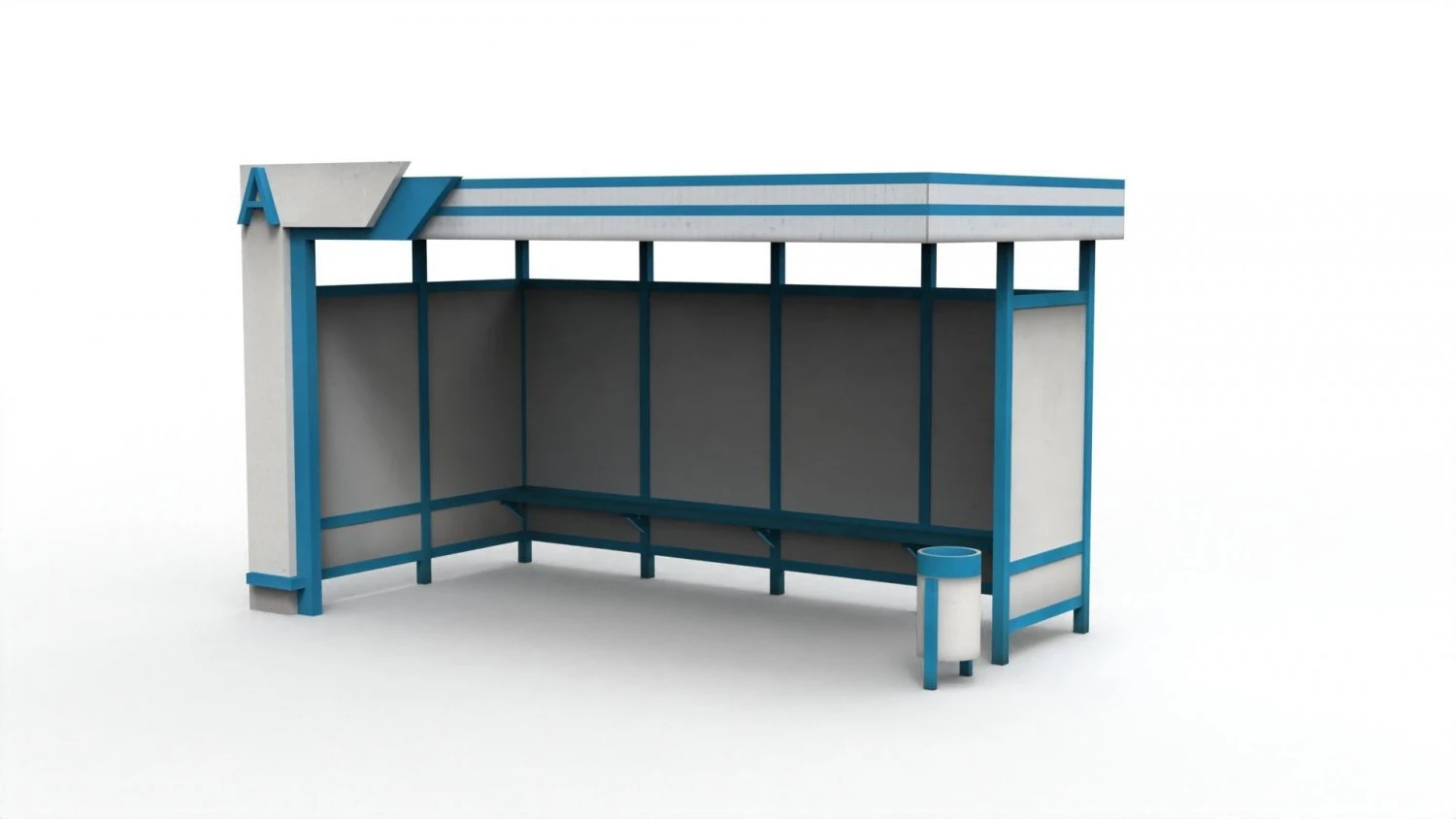 bus stop 3D Model .c4d .max .obj .3ds .fbx .stl .blend