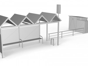 bus stop Modèle 3D