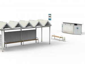 bus stop 3D 모델