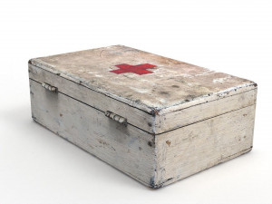 old wooden medical box 3D Model
