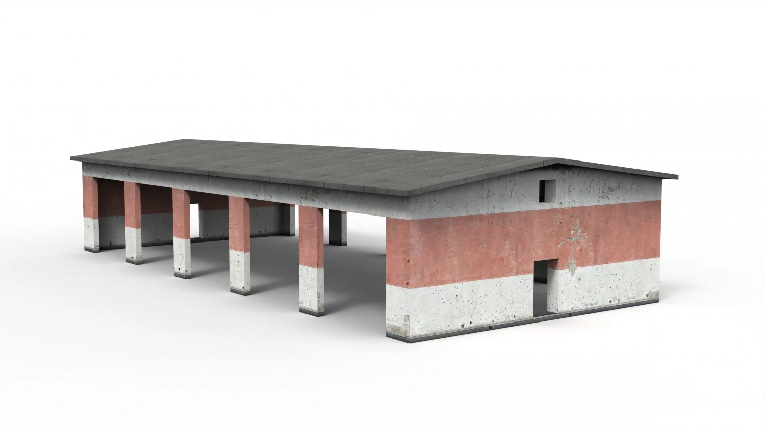 hangar abandonado Modelo 3D .c4d .max .obj .3ds .fbx .stl .blend 