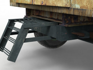 old lumberjack trailer and house on wheels Modello 3D