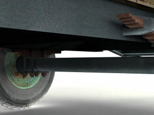 old lumberjack trailer and house on wheels Modello 3D