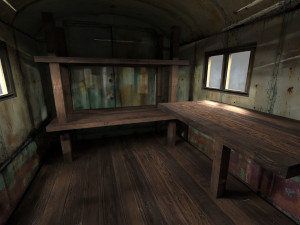 old lumberjack trailer and house on wheels Modello 3D
