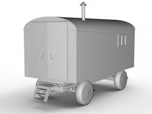 old lumberjack trailer and house on wheels Modello 3D