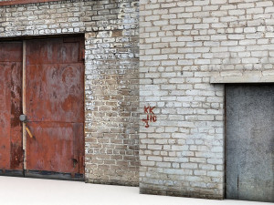 industrial building and garage boxes 3D Model