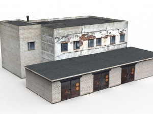 industrial building and garage boxes 3D Model