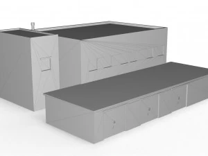 industrial building and garage boxes 3D Model