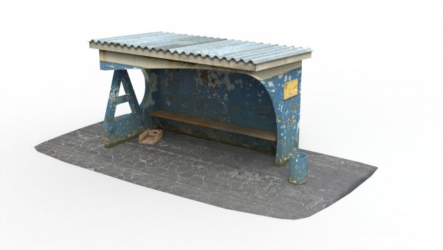 bus stop Model 3D .c4d .max .obj .3ds .fbx .stl .blend 