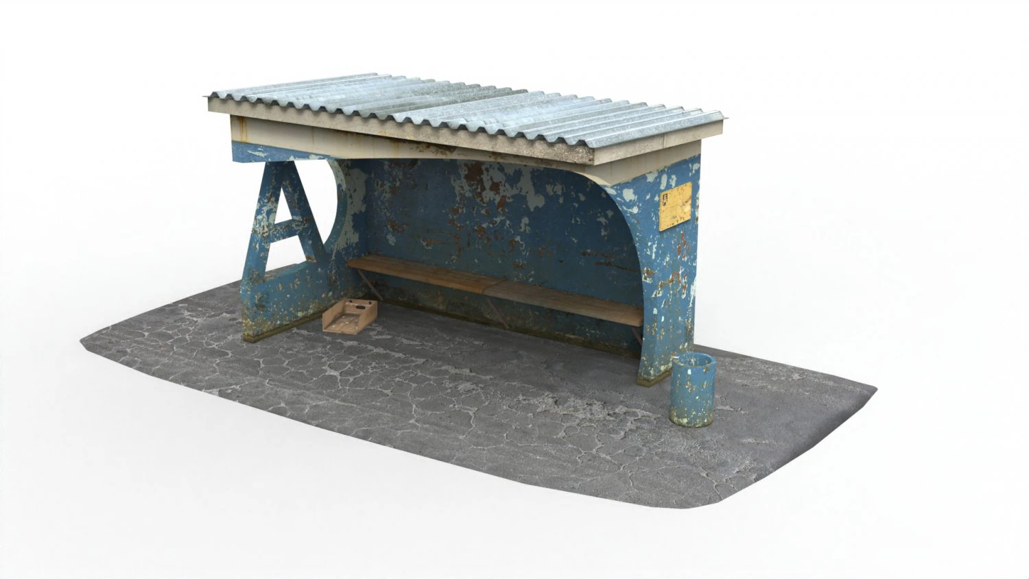 bus stop 3D Model .c4d .max .obj .3ds .fbx .stl .blend 