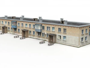soviet residential two-story house 3D Model
