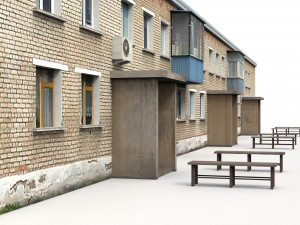 soviet residential two-story house 3D Model