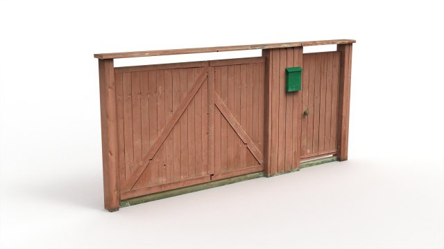 Wooden gate Modelo 3D .c4d .max .obj .3ds .fbx .stl .blend 