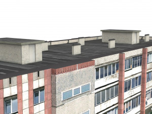 Nine-storey residential building Model 3D