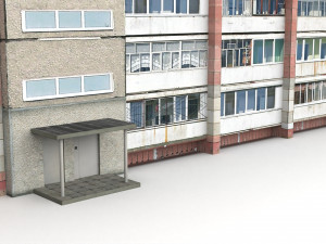 Nine-storey residential building Model 3D