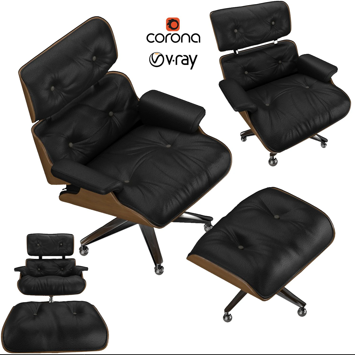 lounge chair 3D Model .c4d .max .obj .3ds .fbx .stl .blend