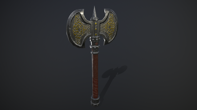 dwarf axe 3D Model .c4d .max .obj .3ds .fbx .stl .blend 
