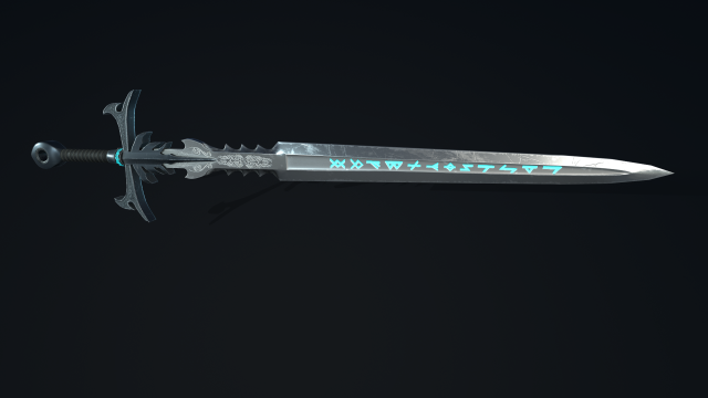 fantasy sword Model 3D .c4d .max .obj .3ds .fbx .stl .blend 