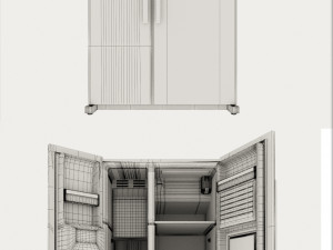 fridge bosch kag90ai20 silver 3D Model