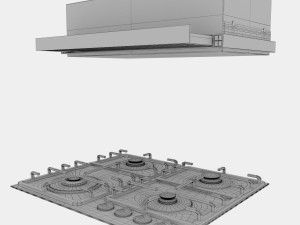 built-in hob and hood gorenje 3D 모델