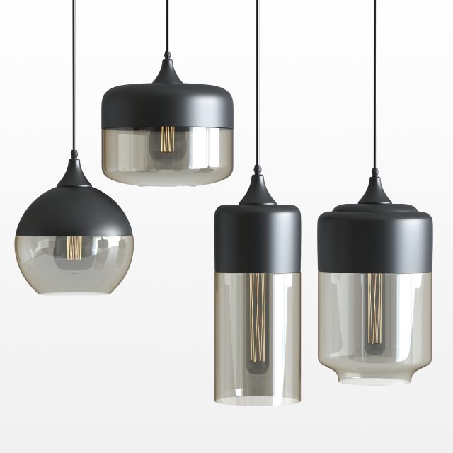 modern bottled pendant 3D Model .c4d .max .obj .3ds .fbx .stl .blend 