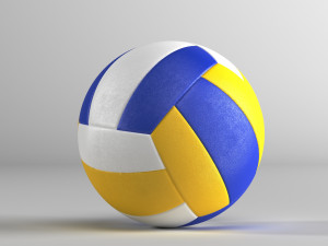 three sport balls 3D Model