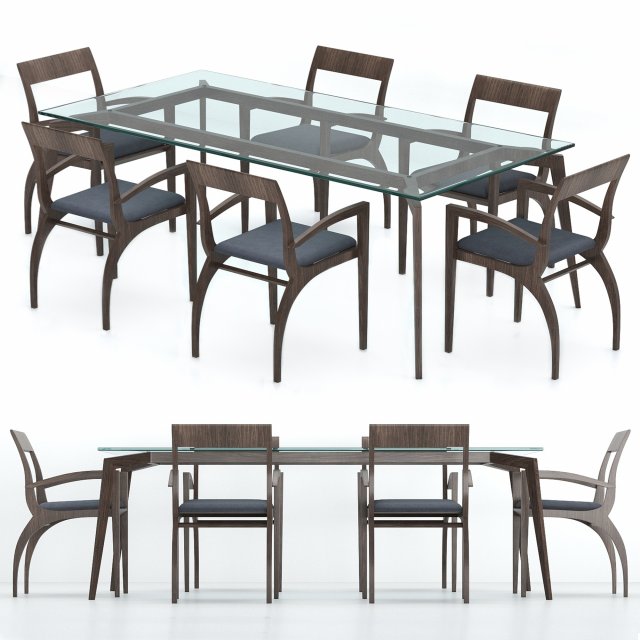 pacini cappellini thelma table and chair Modèle 3D .c4d .max .obj .3ds .fbx .stl .blend 