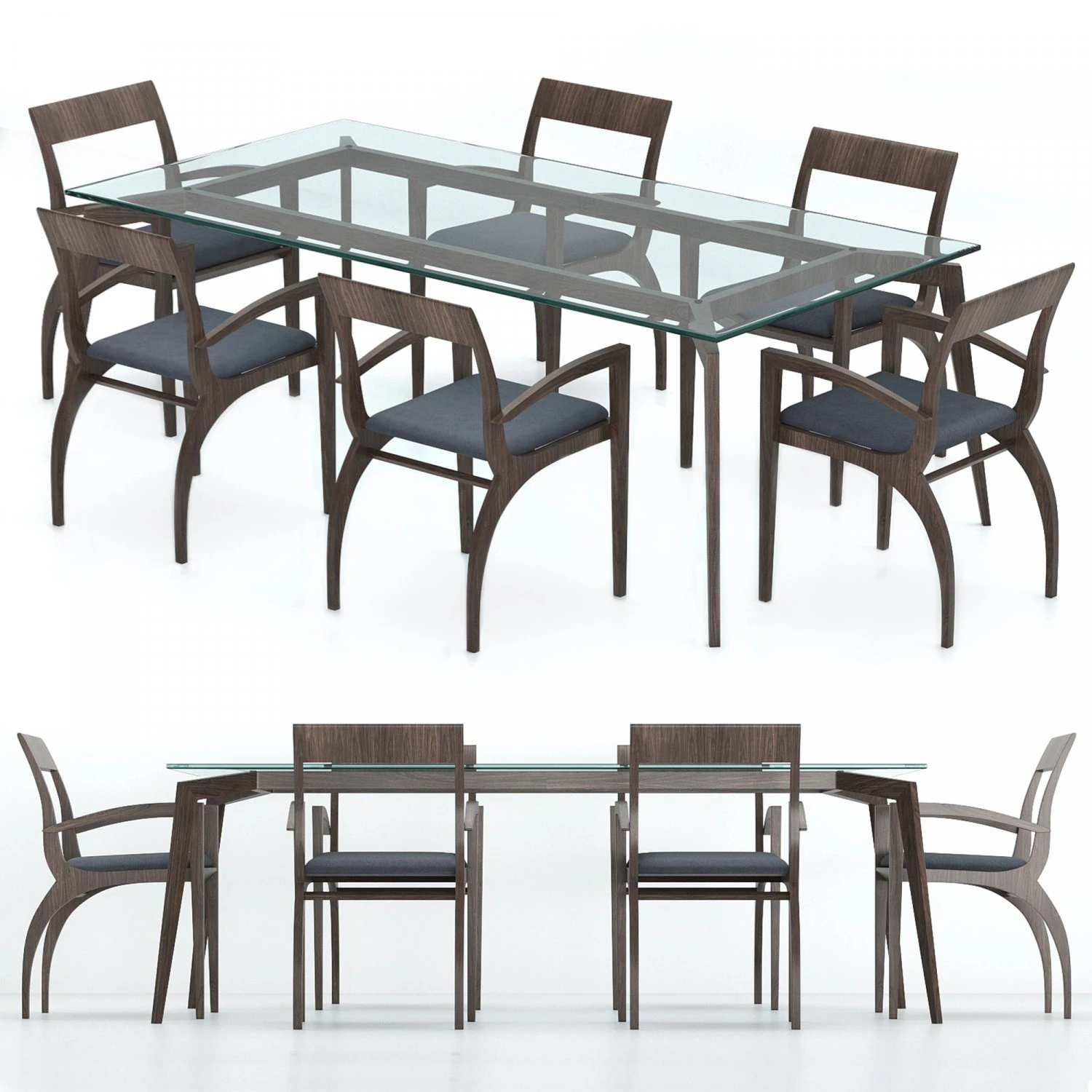 pacini cappellini thelma table and chair 3D Model .c4d .max .obj .3ds .fbx .stl .blend