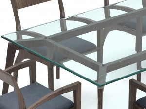 pacini cappellini thelma table and chair Modèle 3D