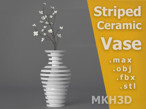 striped ceramic vase 3D Model