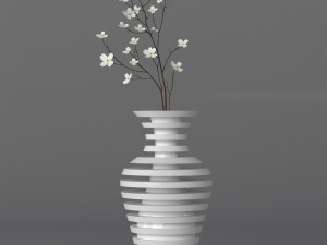 striped ceramic vase 3D Model