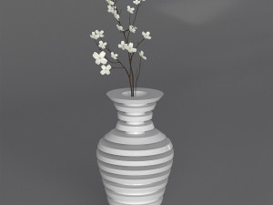 striped ceramic vase 3D Model