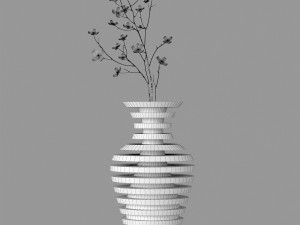 striped ceramic vase 3D Model