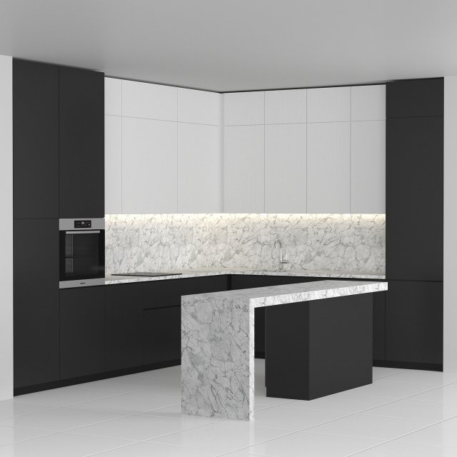 kitchen set 01 3D Modell .c4d .max .obj .3ds .fbx .stl .blend 