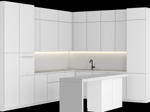 kitchen set 01 3D Modell