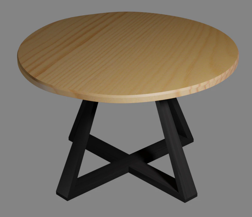 round dining table made of solid ash or oak 3D Model .c4d .max .obj .3ds .fbx .stl .blend 