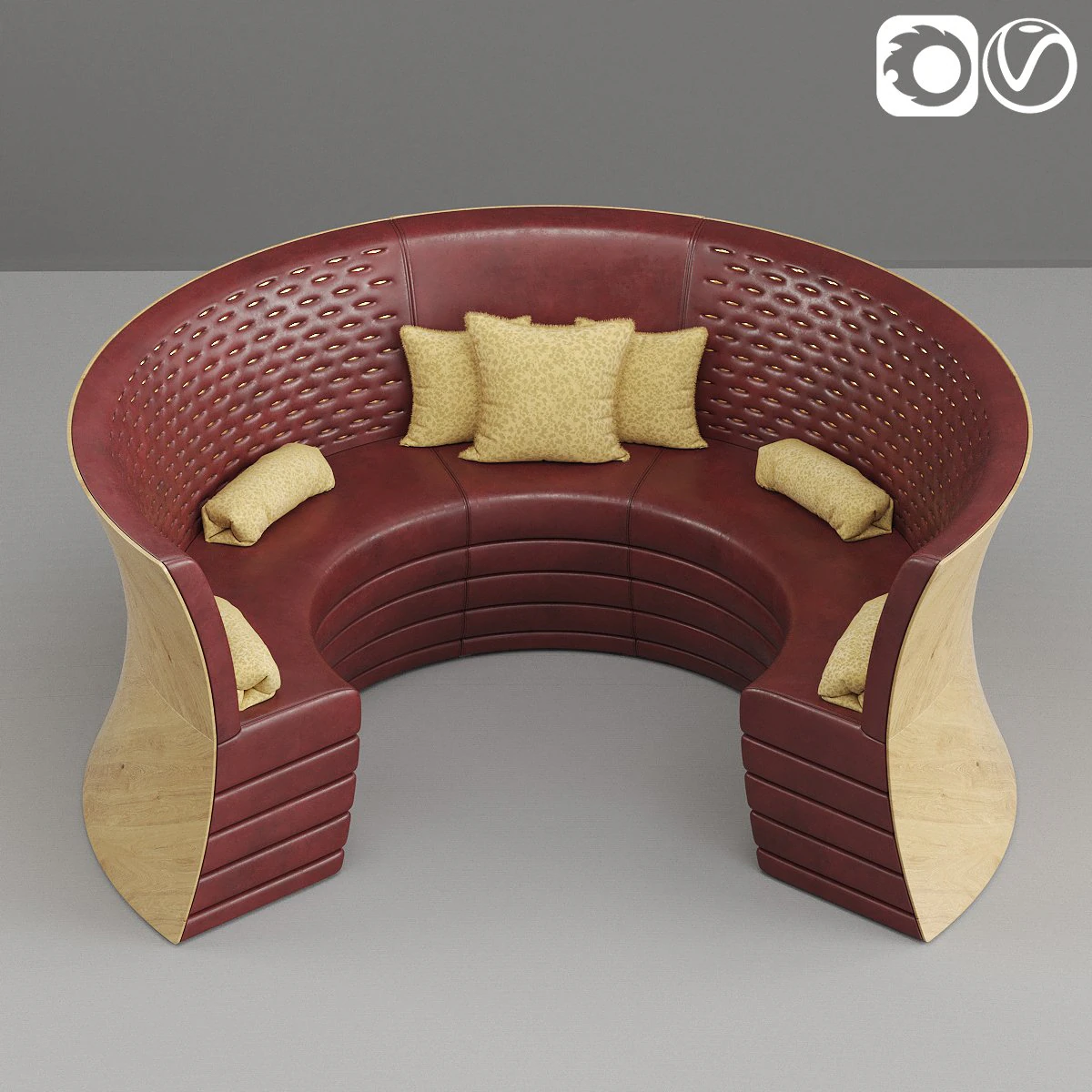 decoris circle sofa 001 3D Model .c4d .max .obj .3ds .fbx .stl .blend 