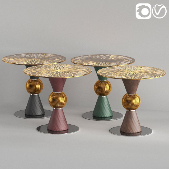 decoris circle table 001 Model 3D .c4d .max .obj .3ds .fbx .stl .blend 