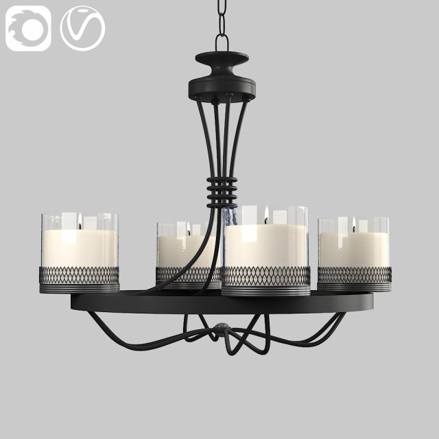 decoris minimal classic chandelier 001 3D Model .c4d .max .obj .3ds .fbx .stl .blend 