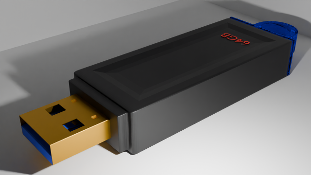 Pen Drive USB 30 3D 模型 .c4d .max .obj .3ds .fbx .stl .blend 