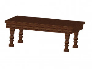 나무 침대 3D 모델