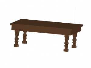 wooden bed 3D Modell