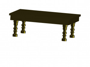 wooden bed 3D Modell