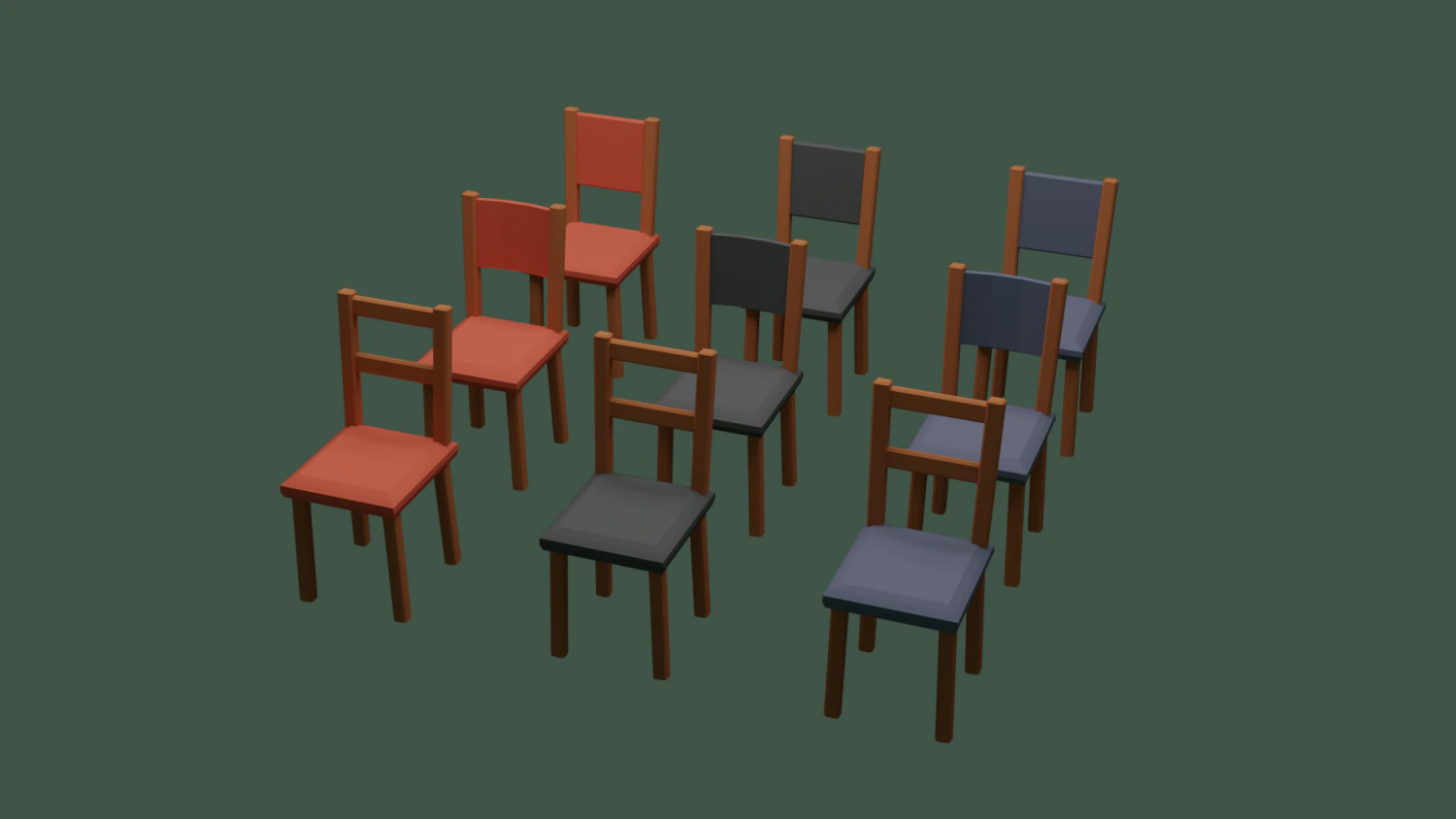 silla de baja poli Modelo 3D .c4d .max .obj .3ds .fbx .stl .blend 