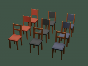 low poly chair 3D Model