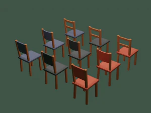 silla de baja poli Modelo 3D