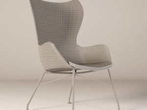 kartell kwood upholstered chair 3D 모델