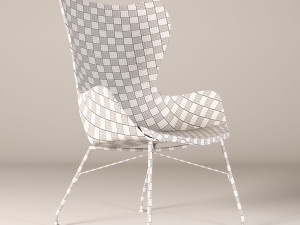 kartell kwood upholstered chair 3D 모델