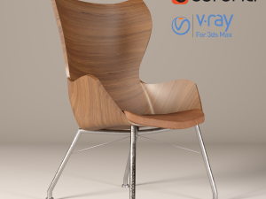 kartell kwood upholstered chair 3D Model